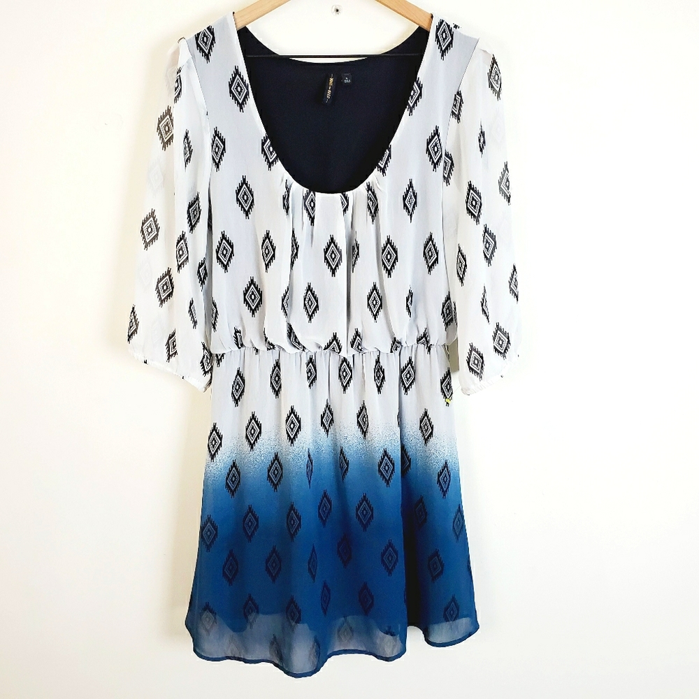 Ombre Aztec Print Dress